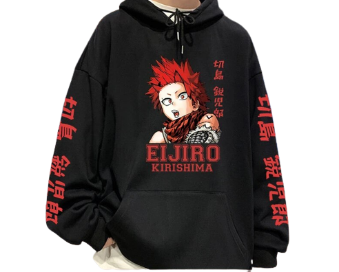 "HARD" - Kirishima MHA Anime Oversized Hoodies | 4 Colors - Alpha Weebs