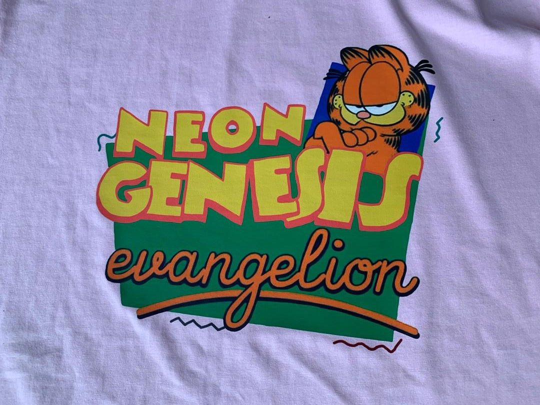 Anime - Streetwear - "MEWON GENESIS" - Anime Neon Genesis X Garfield T-Shirt | 4 Colours - Alpha Weebs