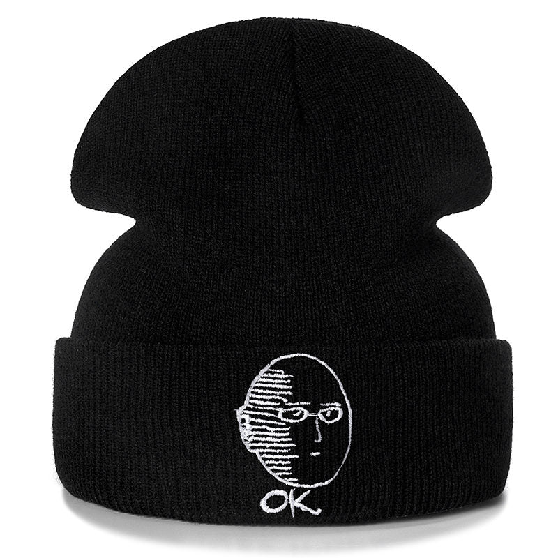 Anime - Streetwear - "OK" - One Punch Man - Anime Saitama Beanie | 2 Colors - Alpha Weebs