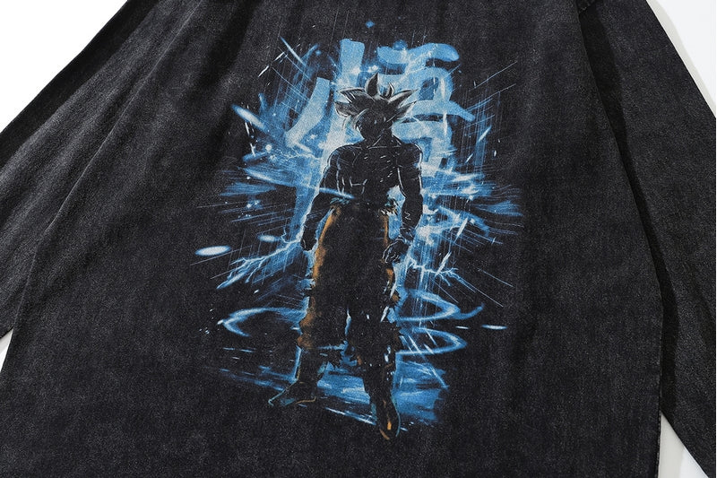 Anime - Streetwear - "ULTRA INSTINCT" - DBZ Son Goku Anime Oversized Sweatshirt - Alpha Weebs