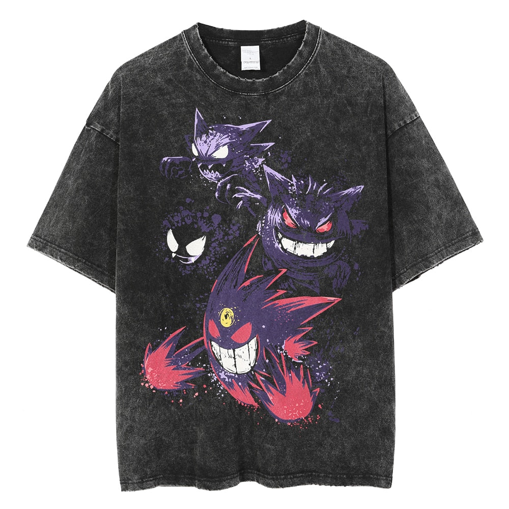 Anime - Streetwear - "GHOST" - Oversized Pokemon Anime Vintage Style T-shirt | 2 options - Alpha Weebs