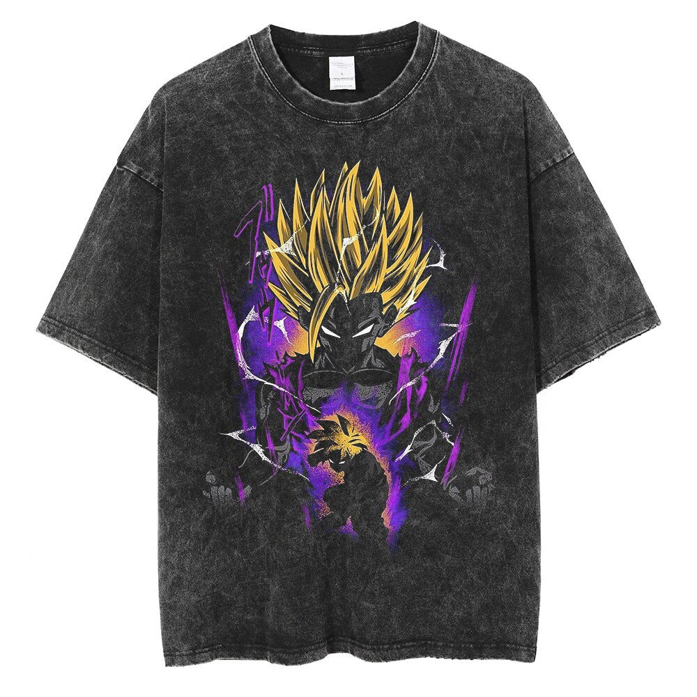 Anime - Streetwear - "TEEN-PRODIGY" - Gohan DBZ Anime Oversized Vintage Style T-Shirt - Alpha Weebs