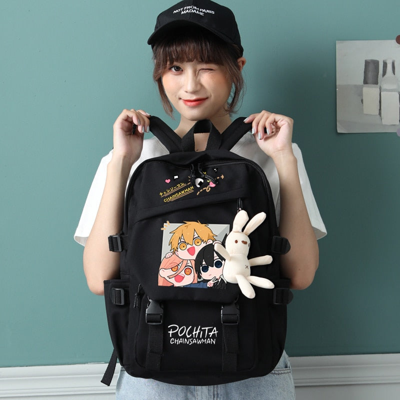 Anime - Streetwear - Special Division Kawaii - Chainsaw Man Anime Backpack | 2 Colors - Alpha Weebs