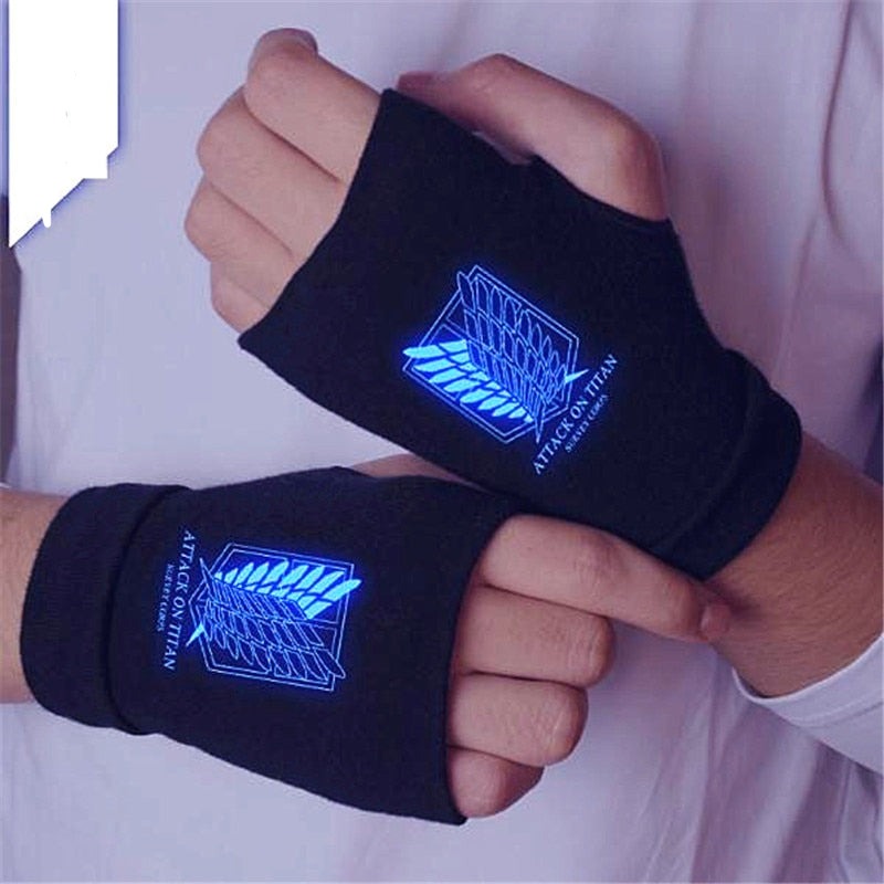 "FIGHTER" - Attack on Titan Anime Half-finger Ride Gloves | 3 Options