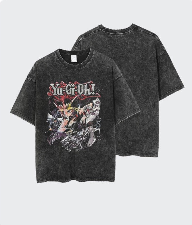 "MASTER" - Yu-Gi-Oh Anime Yugi Mutou Retro Vintage Washed Oversized T-Shirt