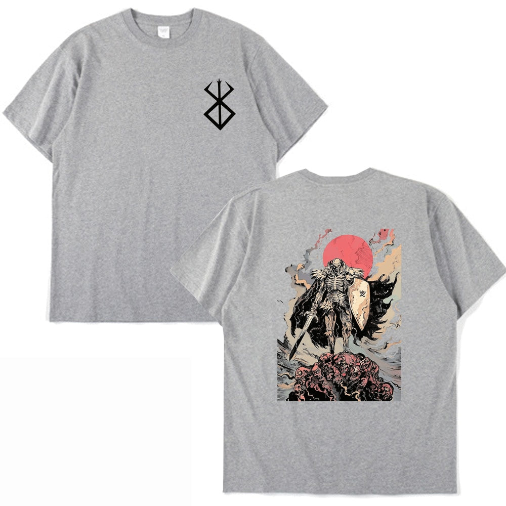 Anime - Streetwear - "GLORY" - Berserk Guts Anime Oversized Vintage Style T-shirt | 6 Colors - Alpha Weebs