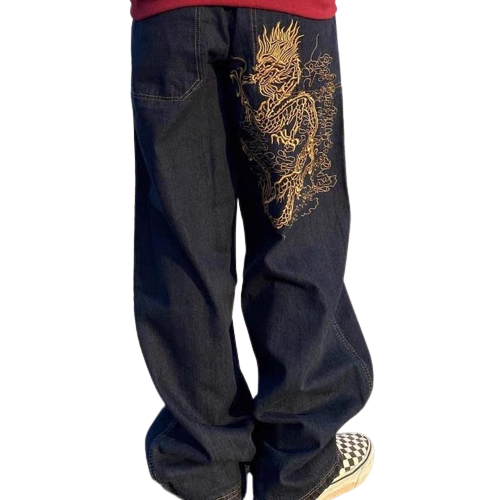 "SHENRON" - Embroidered Denim Dragon Ball Anime Jeans | 2 Colors