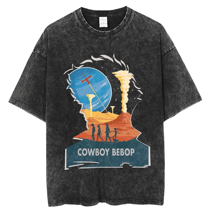 "COWBOY SQUAD" - Vintage Washed Cowboy Bebop Anime T-Shirt