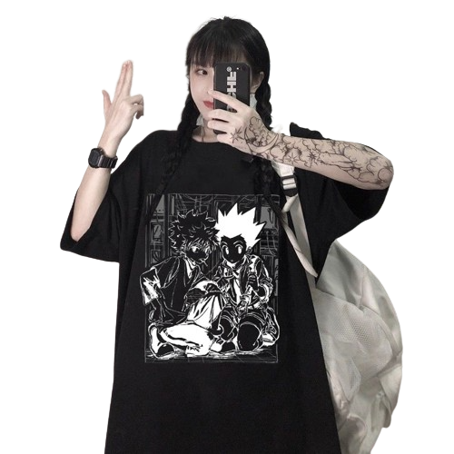 "KILL GON" - Hunter X Hunter Killua Zoldyck - Gon Freecss Anime Oversized T-shirt | 2 Colors