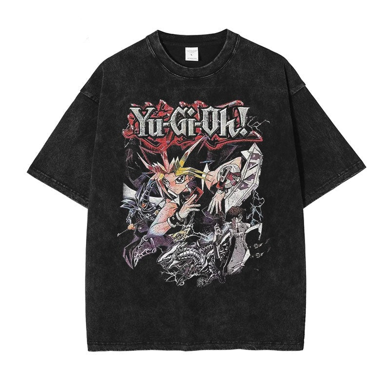 "MASTER" - Yu-Gi-Oh Anime Yugi Mutou Retro Vintage Washed Oversized T-Shirt