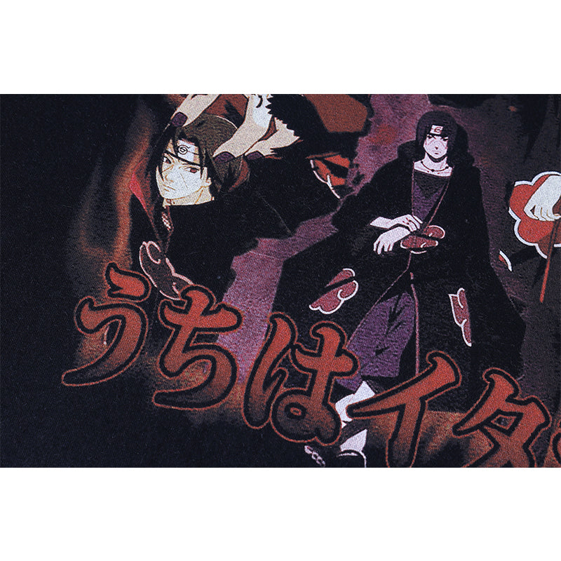 Anime - Streetwear - "TSUKUYOMI ITACHI" - Naruto Anime Oversized Vintage Style T-Shirts - Alpha Weebs