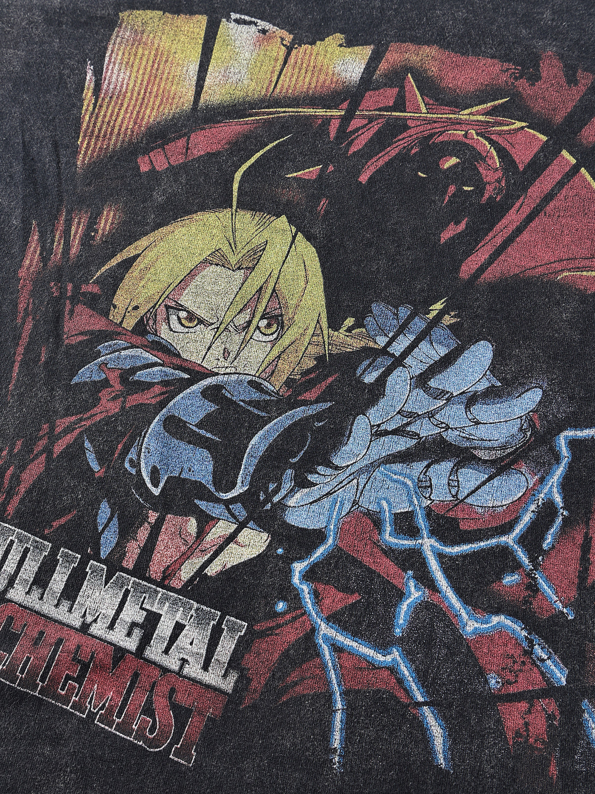 Anime - Streetwear - "EDWARD ELRIC" - Vintage Washed Fullmetal Alchemist Oversized T-Shirt - Alpha Weebs