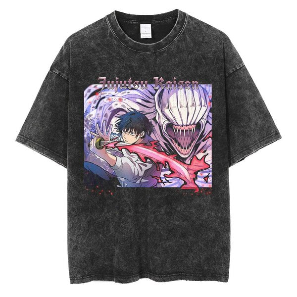 "FUSHIGURO" - Jujutsu Kaisen Anime Vintage Washed Oversized T-Shirt