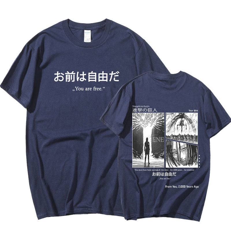 Shingeki no Kyojin Washed Anime T-Shirt  High Quality Anime Tshirt –  OTAKUSTORE