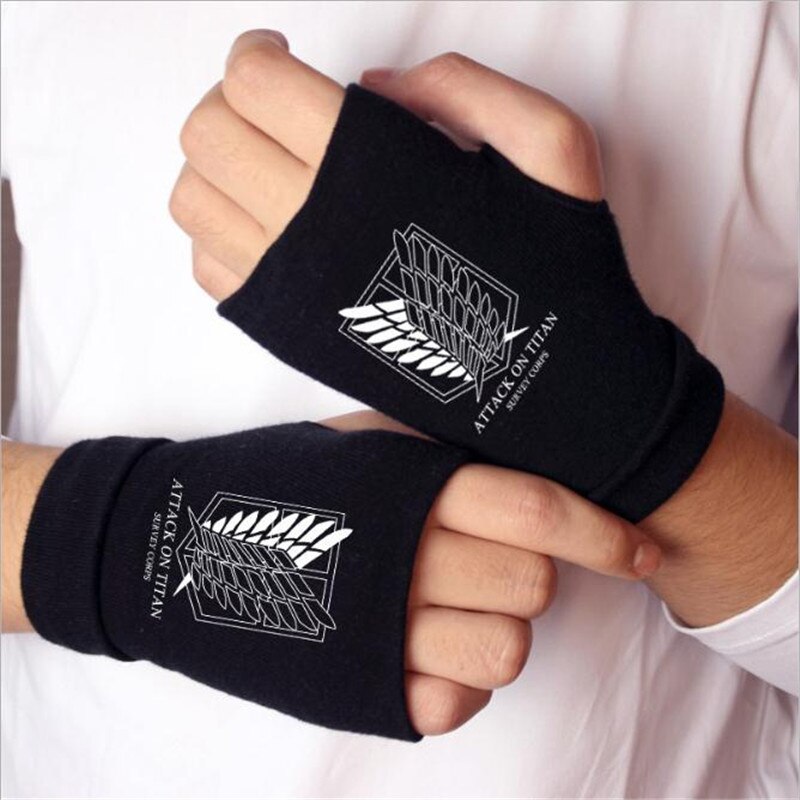 "FIGHTER" - Attack on Titan Anime Half-finger Ride Gloves | 3 Options