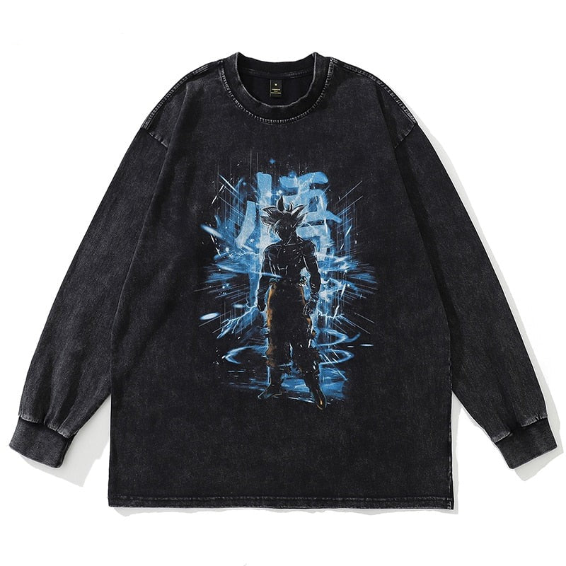 Anime - Streetwear - "ULTRA INSTINCT" - DBZ Son Goku Anime Oversized Sweatshirt - Alpha Weebs