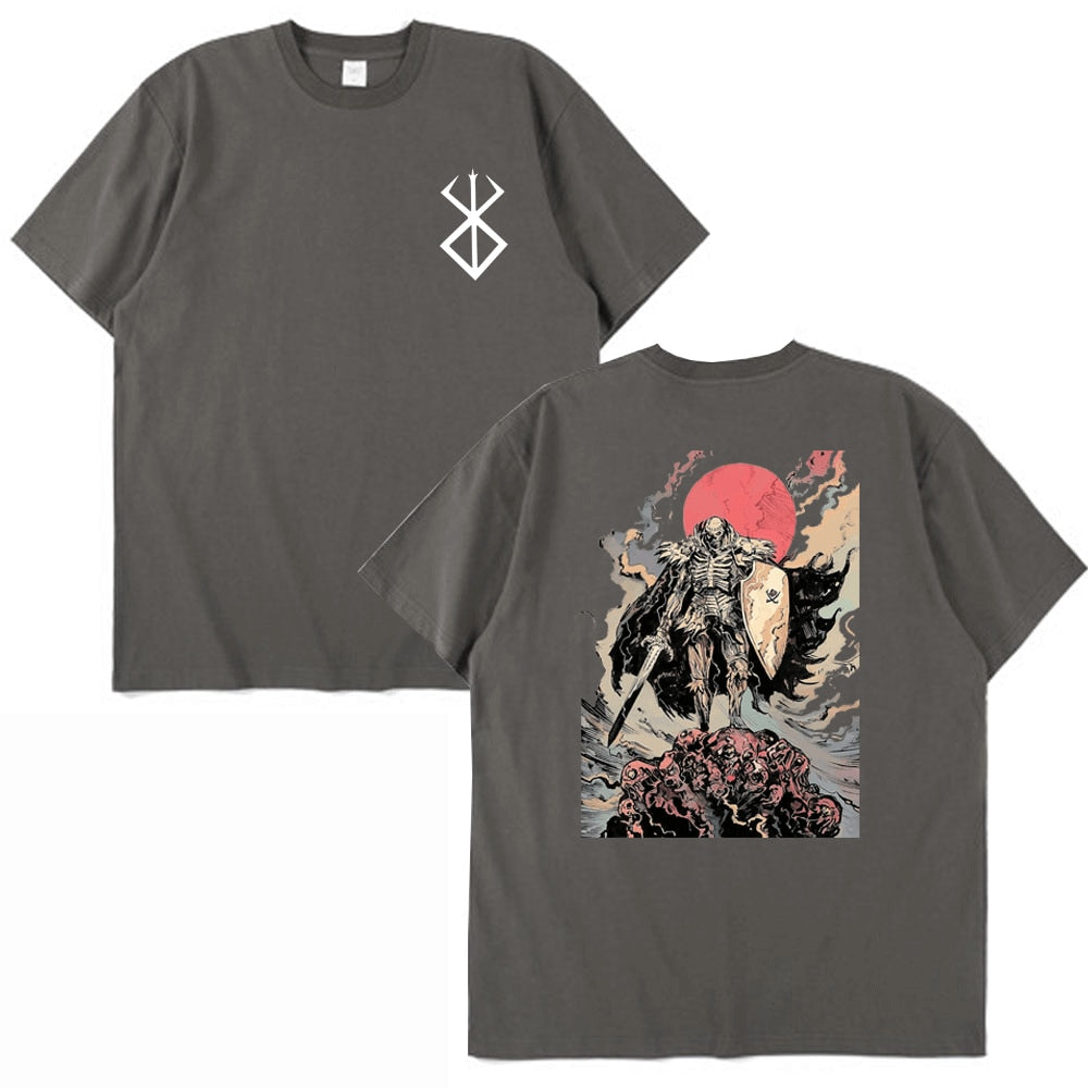 Anime - Streetwear - "GLORY" - Berserk Guts Anime Oversized Vintage Style T-shirt | 6 Colors - Alpha Weebs