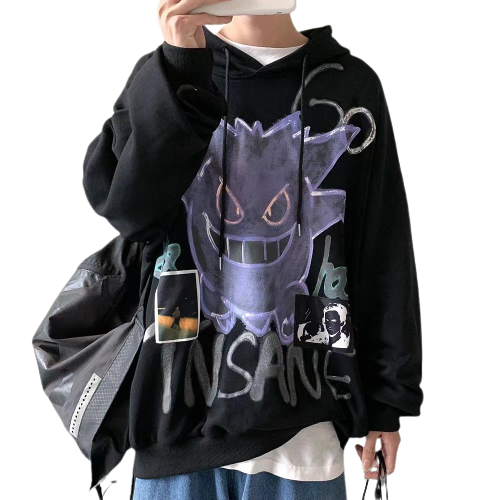 "GHOST" - Pokemon Anime Gengar Oversized Hoodie | 3 Colors - Alpha Weebs