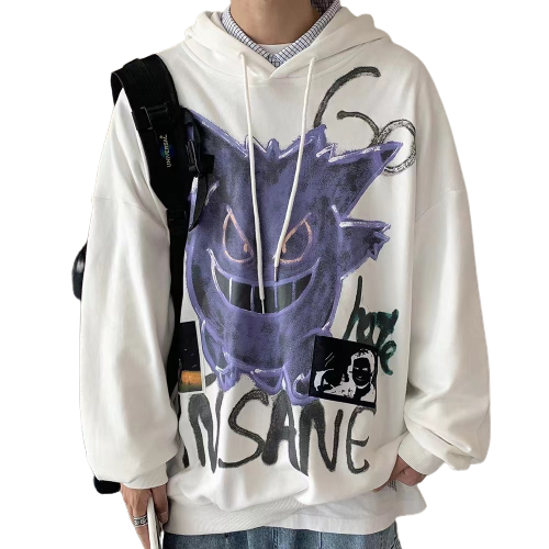 "GHOST" - Pokemon Anime Gengar Oversized Hoodie | 3 Colors - Alpha Weebs