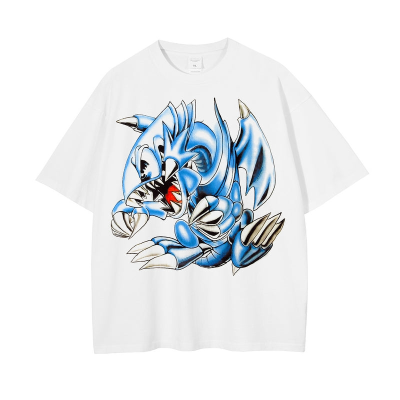 Anime - Streetwear - "BLUE EYES" - Oversized Yu-Gi-Oh! Anime T-shirt | 2 Colors - Alpha Weebs