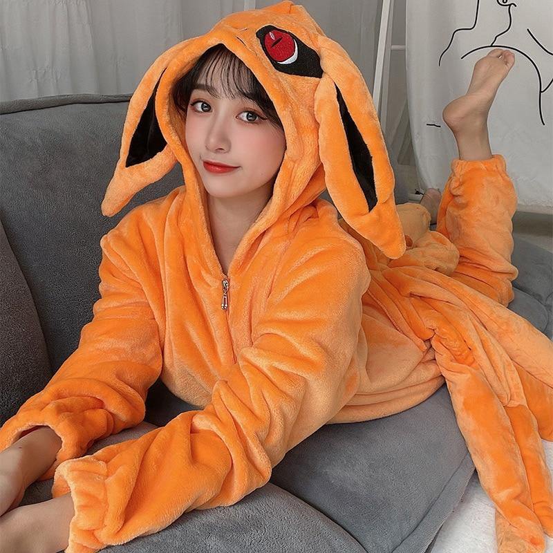 Anime - Streetwear - Kurama / Nine Tails Pajamas - Naruto Anime Onesie - Alpha Weebs