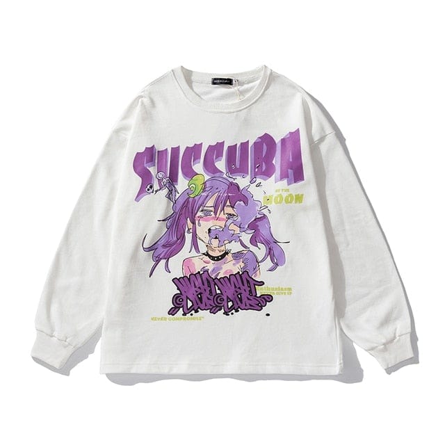 Anime - Streetwear - "SUCCUBA" - Anime Sweatshirt | 3 Colors - Alpha Weebs