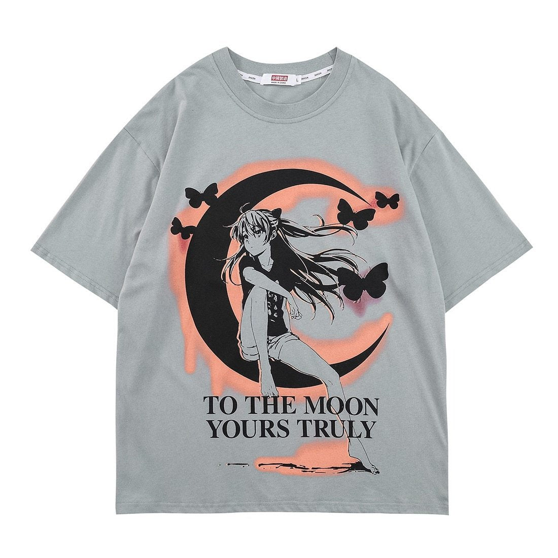 Anime - Streetwear - "TO THE MOON" - Anime Oversized T-Shirt | 3 Colors - Alpha Weebs