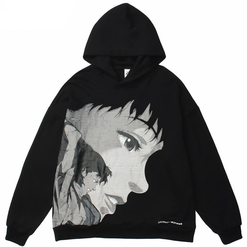 Anime - Streetwear - "UNINHIBITEDNESS" - Perfect Blue Anime Oversized Hoodie | 2 Colors - Alpha Weebs