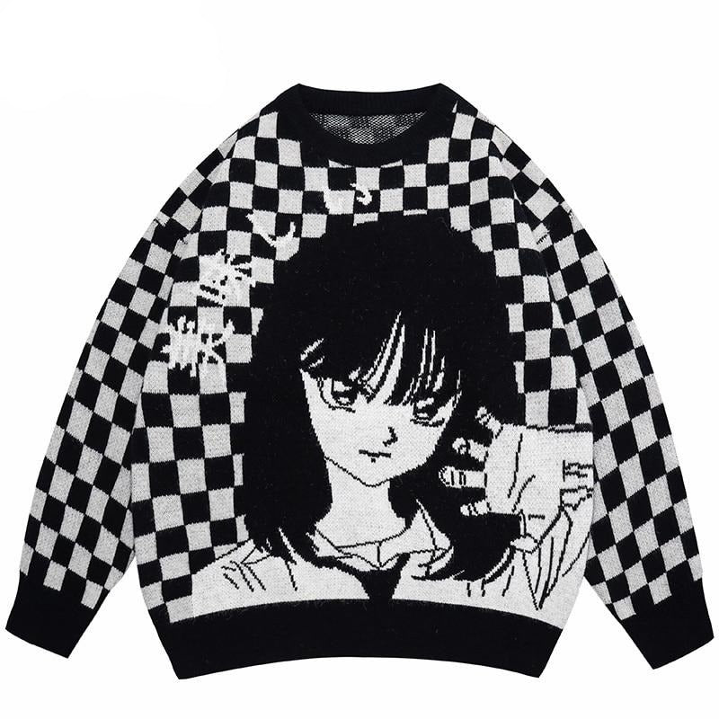 Anime - Streetwear - "GAWR" - Vempire Princess Anime Knitted Sweater | 2 Colors - Alpha Weebs