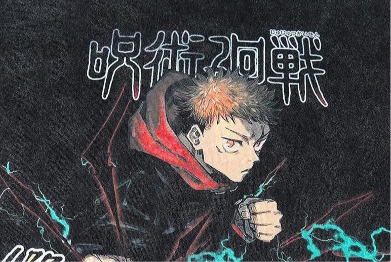 Anime - Streetwear - "BLACK FLASH" - Jujutsu Kaisen Yuji Anime - Oversized Vintage Style T-shirt - Alpha Weebs