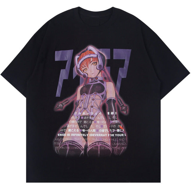 Anime - Streetwear - "H GIRL" - Kanji Anime T-Shirt | 3 Colors - Alpha Weebs